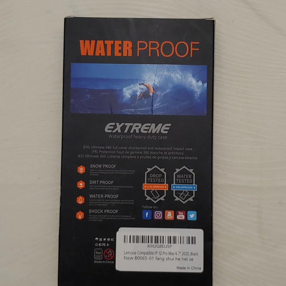 Apple 12 Pro Max Waterproof Case, New in Original Packaging